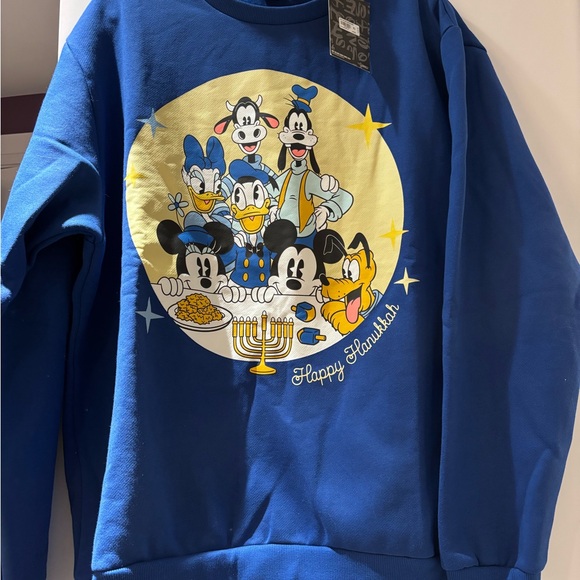 Disney Blue Happy Hanukkah Sweatshirt - Picture 1 of 1